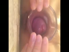 Lady forcing herself to shit and piss